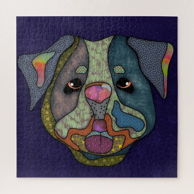 Cara de perro feo del bulldog Jigsaw Puzzle (Vertical)