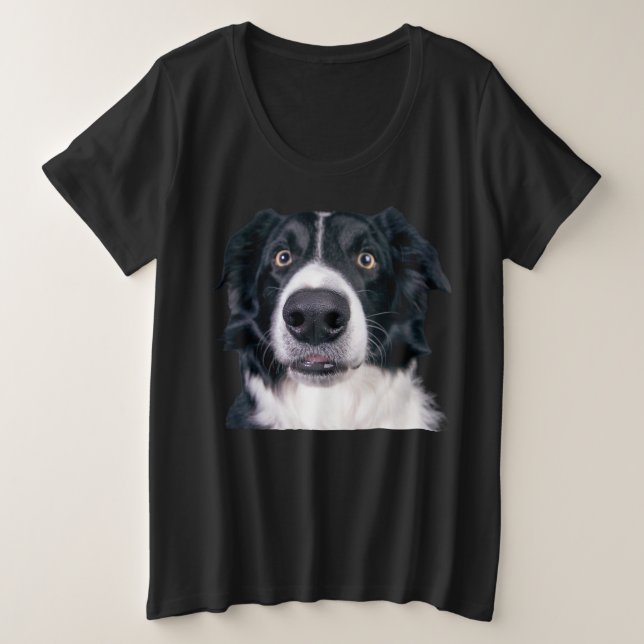 Cara de perro negra y blanca (Anverso del diseño)