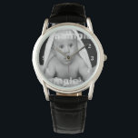 Cara de reloj blanco Foto personalizada Una de una<br><div class="desc">cara de reloj blanco ideal para fotos más oscuras - reloj de pulsera individual .. muchos estilos y colores para elegir .. personalizar con su propia imagen / foto para hacerlo suyo .. con números .. relojes de Ricaso</div>