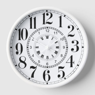 Cara de reloj de atrás analógica romana graciosa
