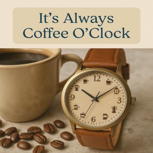 Cara de reloj de café con iconos de brea (Subido por el creador)