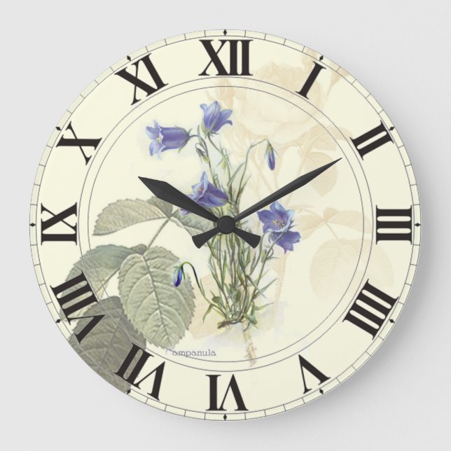 Cara de reloj de la Campanula azul botánica (Anverso)