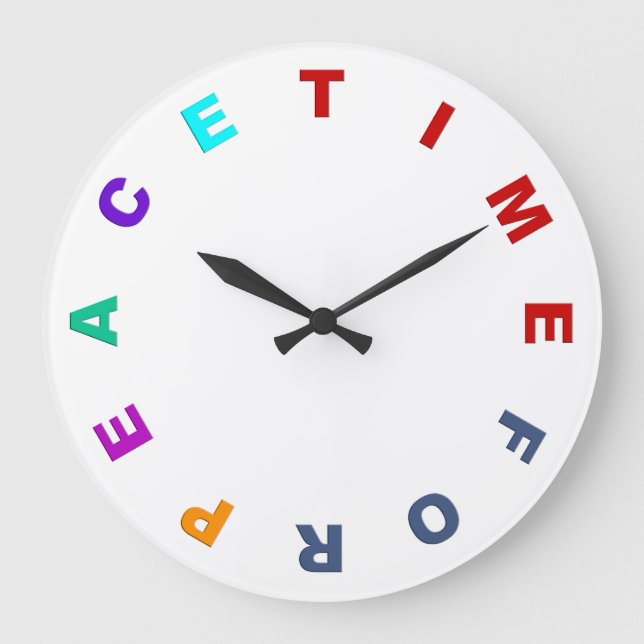 Cara de reloj - HORA PARA LA PAZ coloreada (Anverso)