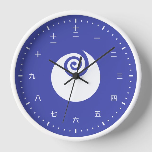 Cara de reloj kanji con bandera de Ibaraki Japón (Anverso)