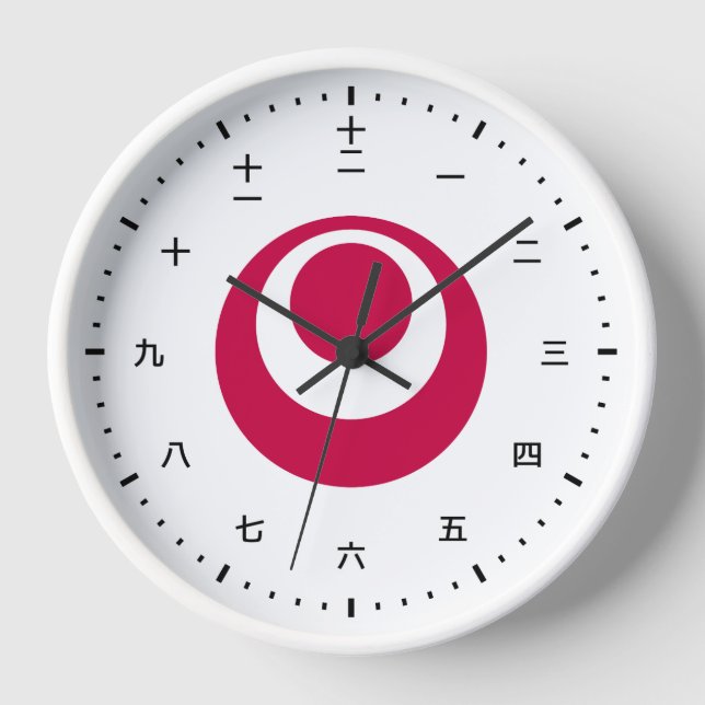Cara de reloj kanji con bandera de Okinawa, Japón (Anverso)
