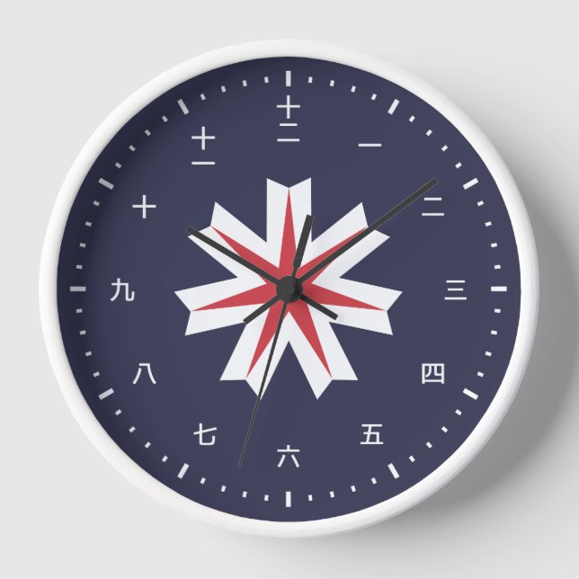 Cara de reloj kanji con la bandera de Hokkaido, Ja (Anverso)