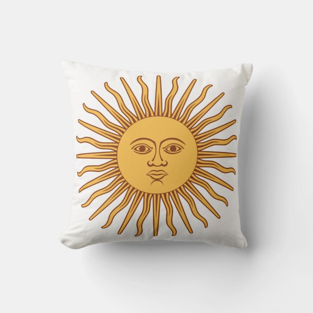 Cara de Sol en Almohada Americana Blanca MoJo (Anverso)