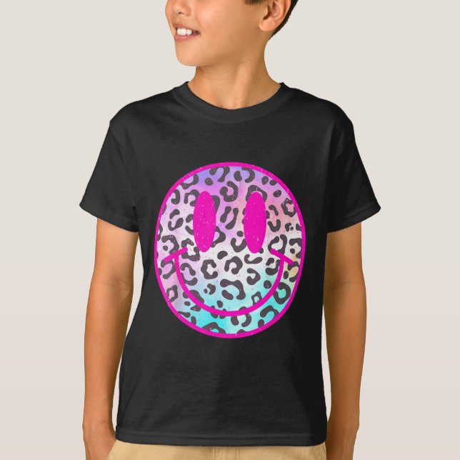 Cara de sonrisa de leopardo rosa camiseta moderna  (Anverso)