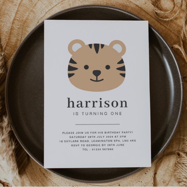 Cara de tigre - Invitación de cumpleaños (Tiger Face - Birthday Invitation)