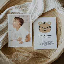 Cara de tigre - Invitación de cumpleaños con foto