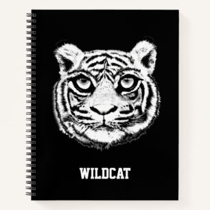 Cara de Tigre Salvaje en Cuaderno Negro