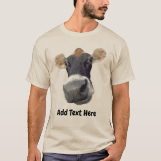 Cara de vaca grande, añadir texto, camiseta