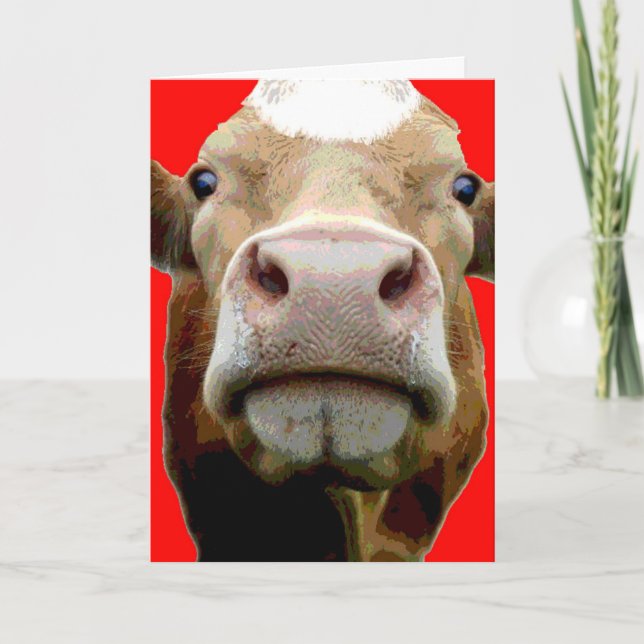 Cara de vaca Tarjeta de cumpleaños (Anverso)