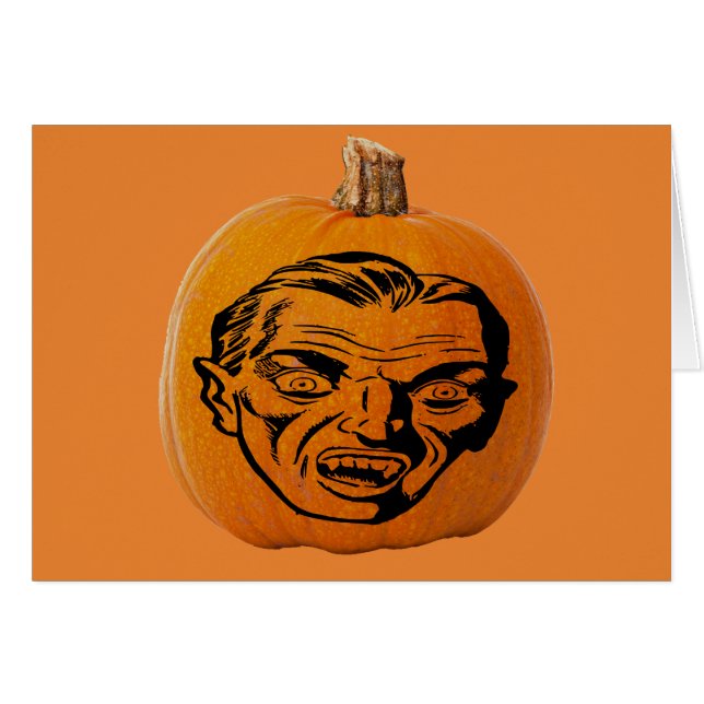 Cara de vampiros de Jack o' Lantern, calabaza de H (Anverso (Horizontal))