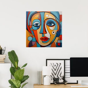 Cara decorativa colorida Resumen de arte