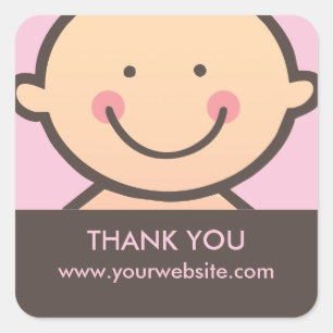 Cara del bebé - rosa y pegatinas personalizados