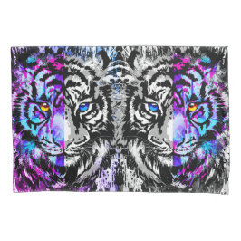 Cara del tigre gris de la funda del pilar del tigr