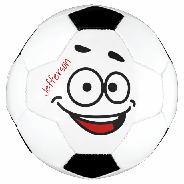 Cara divertida de la pelota de fútbol personalizad (Anverso)