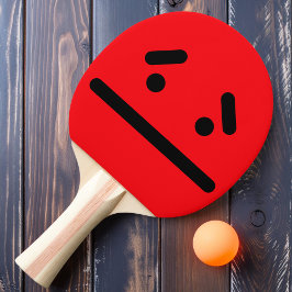 Cara en blanco triste Pala de Ping Pong roja