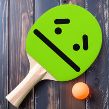 Cara en blanco triste Pala de Ping Pong verde