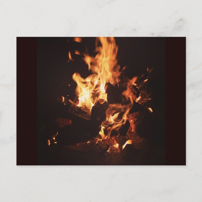 Cara en la tarjeta postal de las llamas (Anverso)