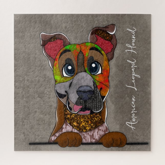 Cara fea de American Leopard Hound Jigsaw Puzzle (Vertical)