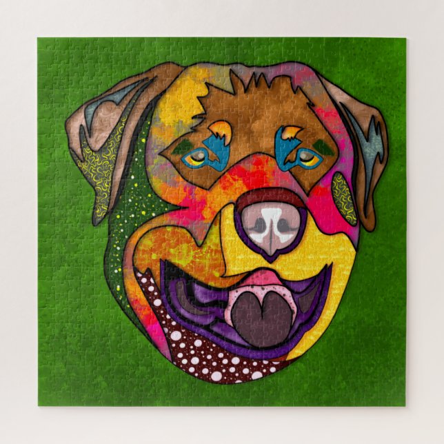 Cara fea de Rottweiler Rompecabezas (Vertical)