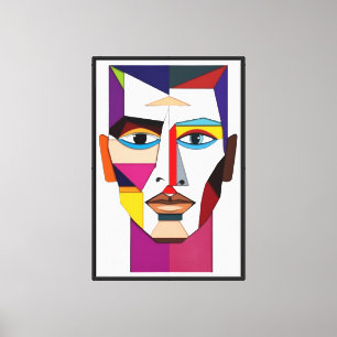 Cara Geométrica Abstracta Colorida: Cubismo Arte P