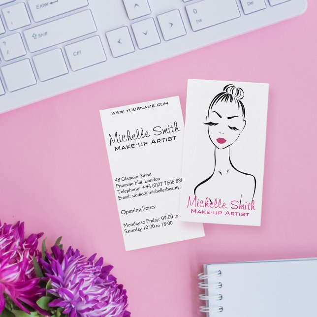 Cara mujer Diseño de tarjetas de visita de artista (Subido por el creador)