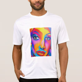 Cara multicolor de mujer camiseta