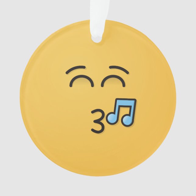 Cara silbando con ornamento de ojos sonrientes (Anverso)