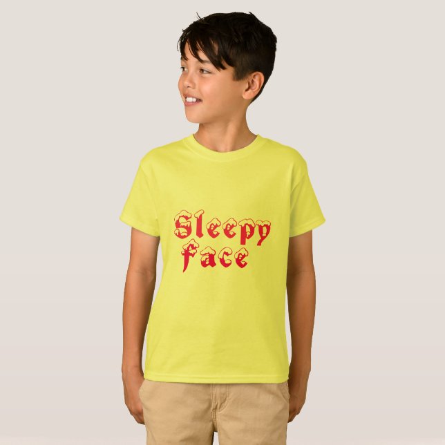 Cara somnolienta: Camiseta para niños (Anverso completo)