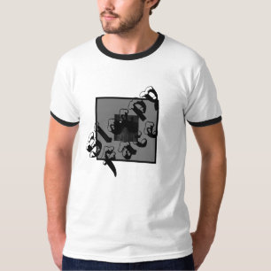Cara somnolienta: negro y blanco - camiseta de cue