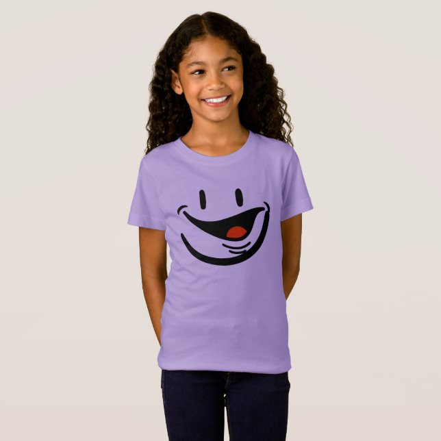 Cara sonriente Chica de la camiseta de Jersey (Anverso completo)