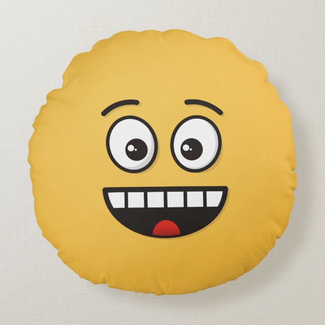 Cara sonriente con almohada de boca abierta redond (Anverso)