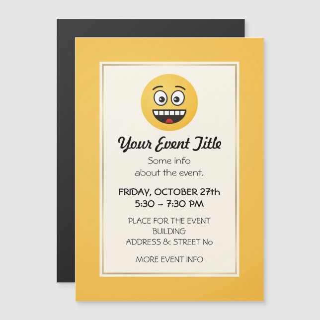 Cara sonriente con boca abierta (Anverso/Reverso)