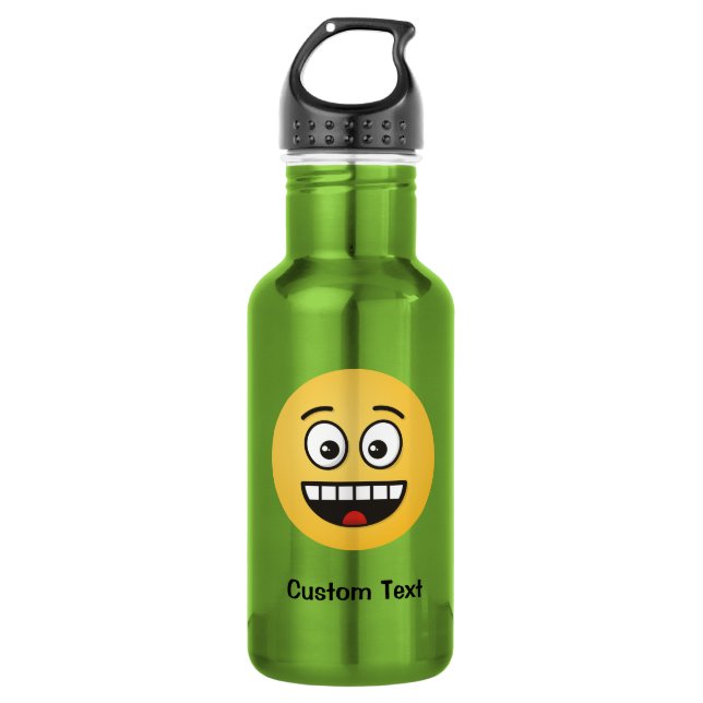 Cara sonriente con boca abierta Botella de agua (Anverso)