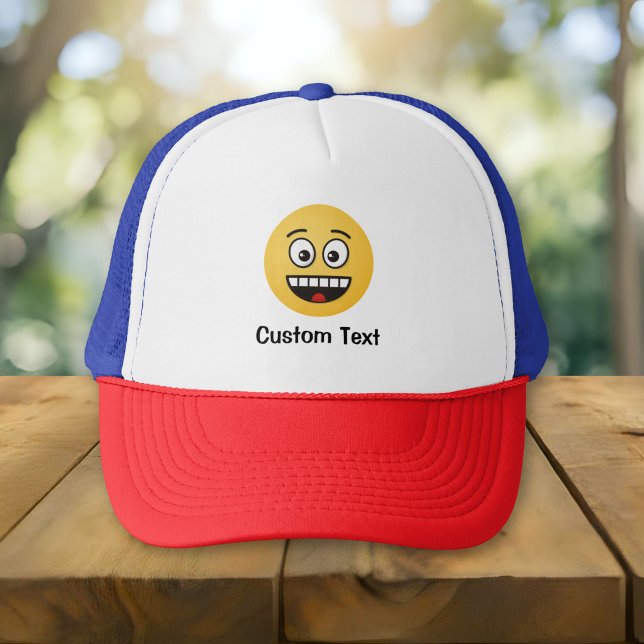 Cara sonriente con boca abierta Gorra de camionero (Subido por el creador)