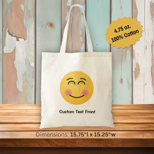 Cara sonriente con bolsa de té con ojos sonrientes