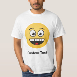 Cara sonriente con camiseta de boca abierta