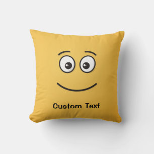 Cara sonriente con Cojín decorativo de ojos abiert