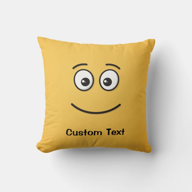 Cara sonriente con Cojín decorativo de ojos abiert (Anverso)