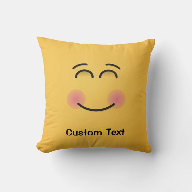 Cara sonriente con Cojín decorativo de ojos sonrie (Anverso)