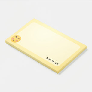 Cara sonriente con ojos sonrientes notas posterior