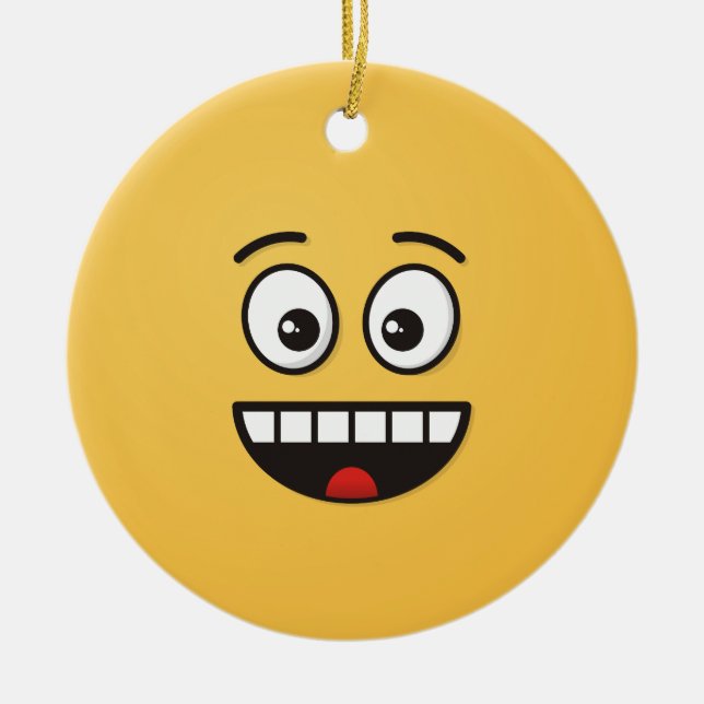 Cara sonriente con ornamento cerámico de boca abie (Frente)