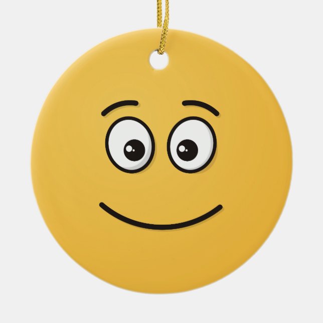 Cara sonriente con ornamento cerámico de ojos abie (Frente)