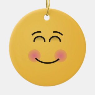 Cara sonriente con ornamento cerámico de ojos sonr
