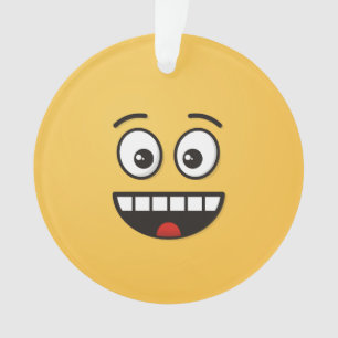 Cara sonriente con ornamento de boca abierta