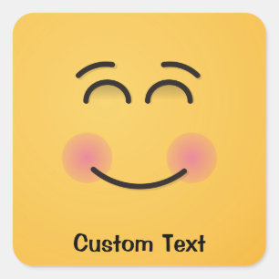 Cara sonriente con un Pegatina sonriente de Plaza