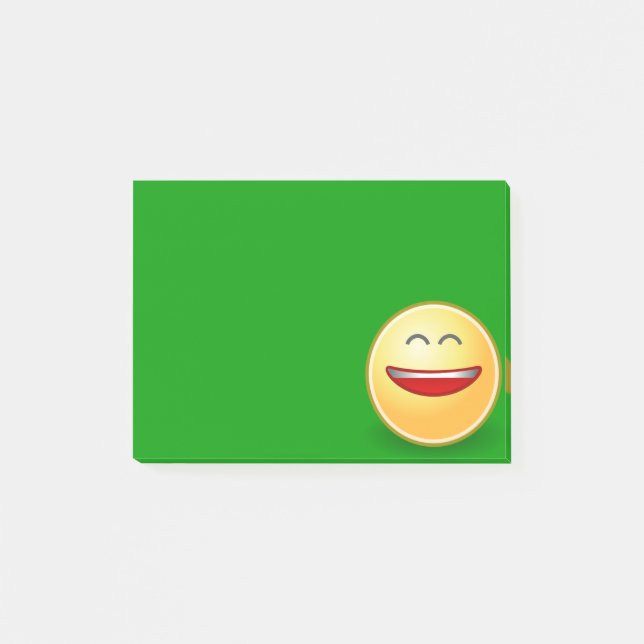 Cara sonriente en nota adhesiva verde (Anverso)